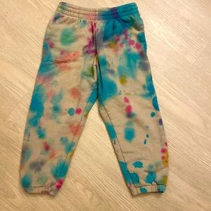 Pangaia 365 midweight 100% organic cotton tie dye kids sweatpants size 7-8